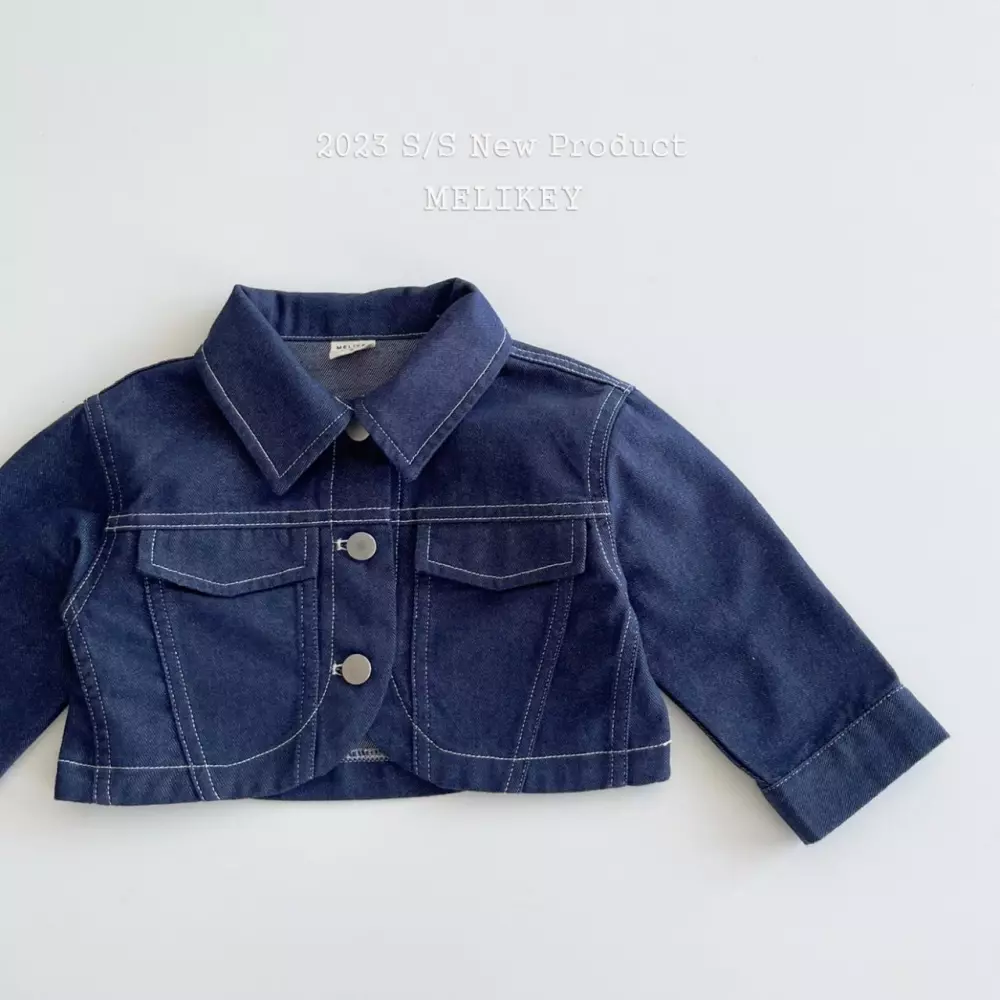 Melikey - Korean Children Fashion - #stylishchildhood - Denim Bolero Jacket - 3