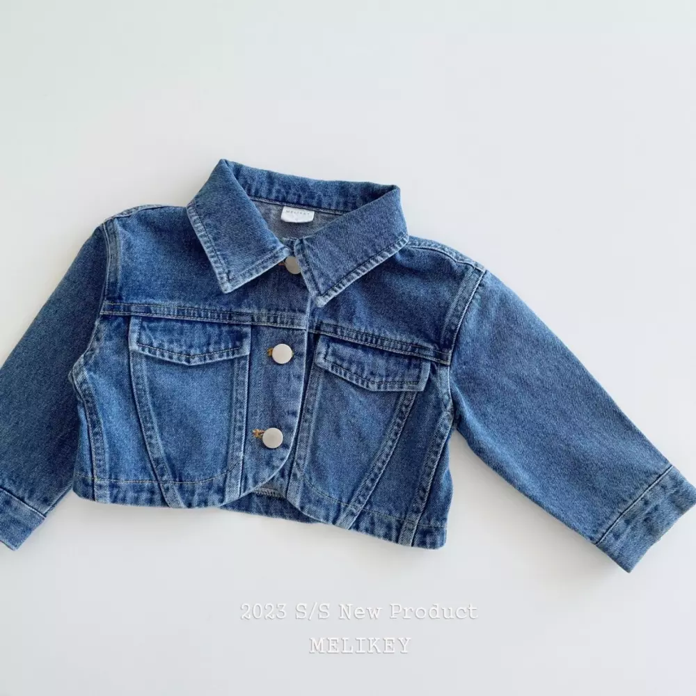 Melikey - Korean Children Fashion - #todddlerfashion - Denimm Bolero Jacket Denim - 2