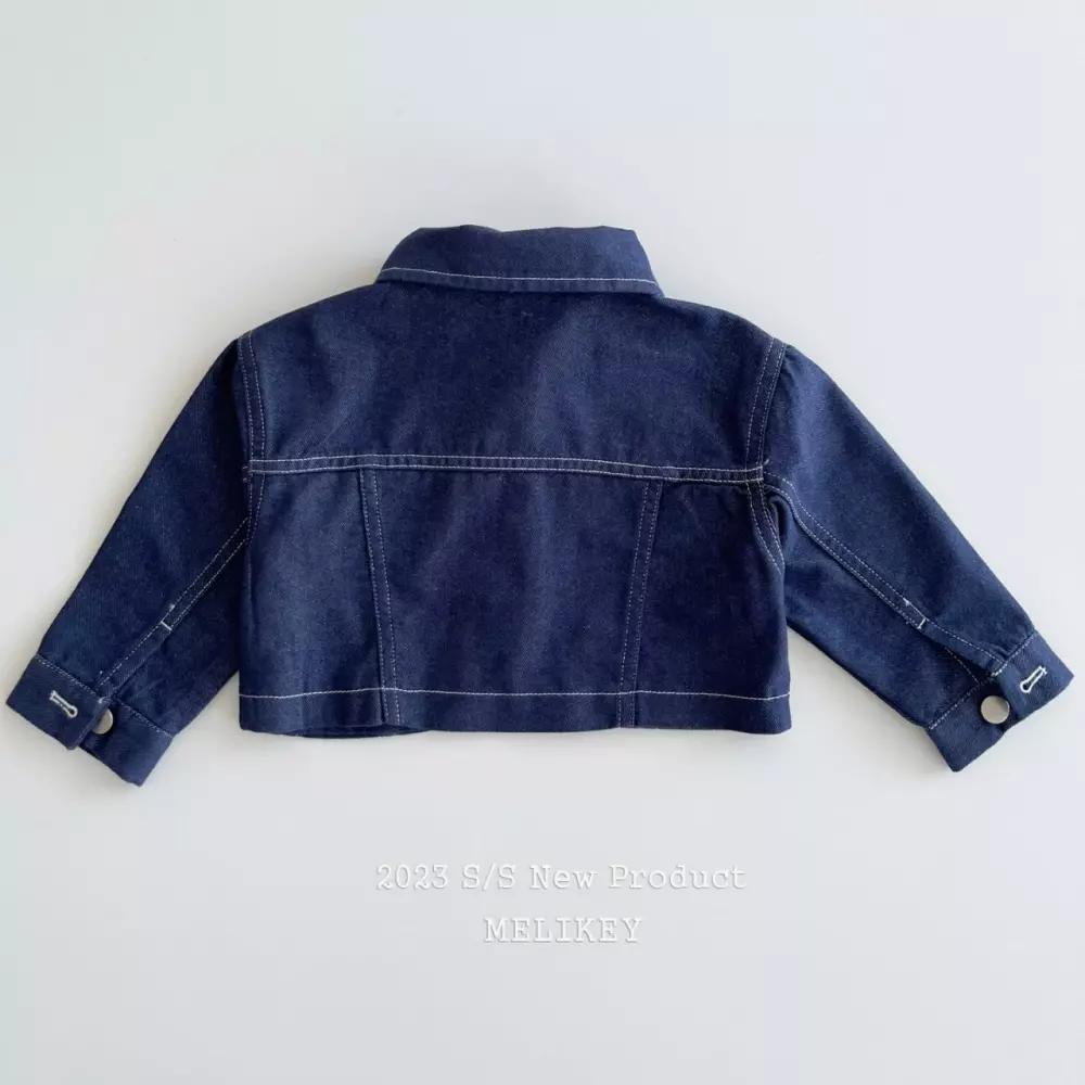 Melikey - Korean Children Fashion - #toddlerclothing - Denim Bolero Jacket - 2