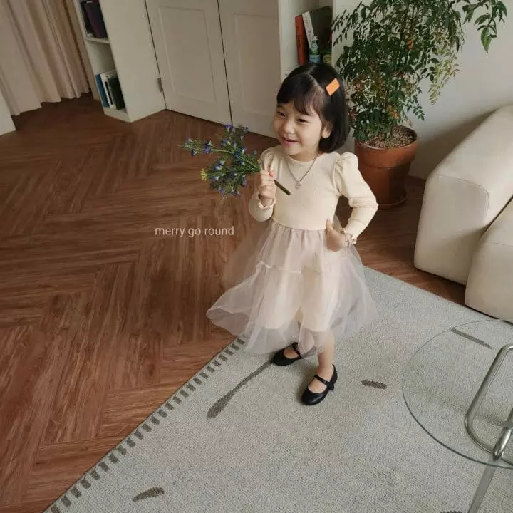 Merry Go Round - Korean Children Fashion - #childofig - Ribbon Mesh One-piece - 6