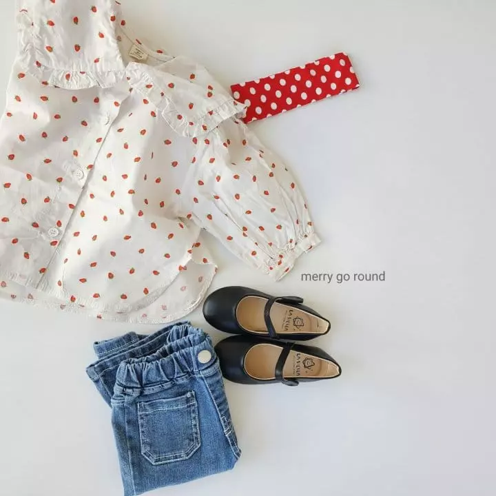 Merry Go Round - Korean Children Fashion - #designkidswear - Frill Collar Blouse