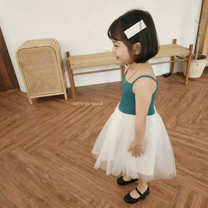 Merry Go Round - Korean Children Fashion - #discoveringself - Sleeveless Mesh One-piece - 5
