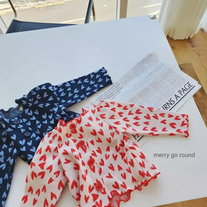 Merry Go Round - Korean Children Fashion - #littlefashionista - Heart Cardigan