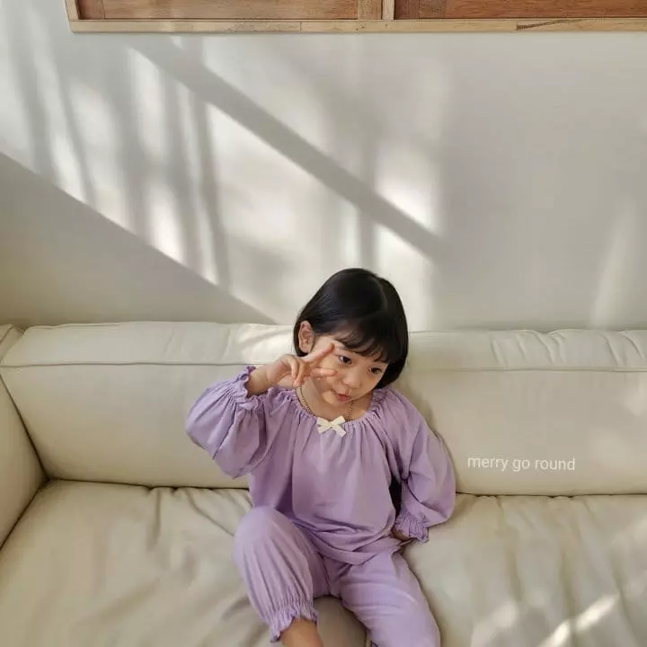 Merry Go Round - Korean Children Fashion - #minifashionista - Ribbon Pajama Set