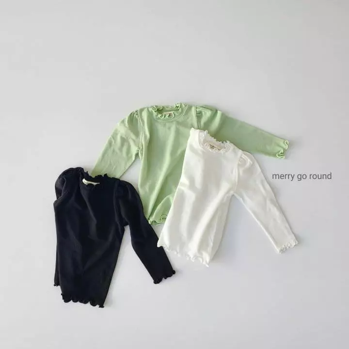 Merry Go Round - Korean Children Fashion - #prettylittlegirls - Shirring Terry Tee - 12