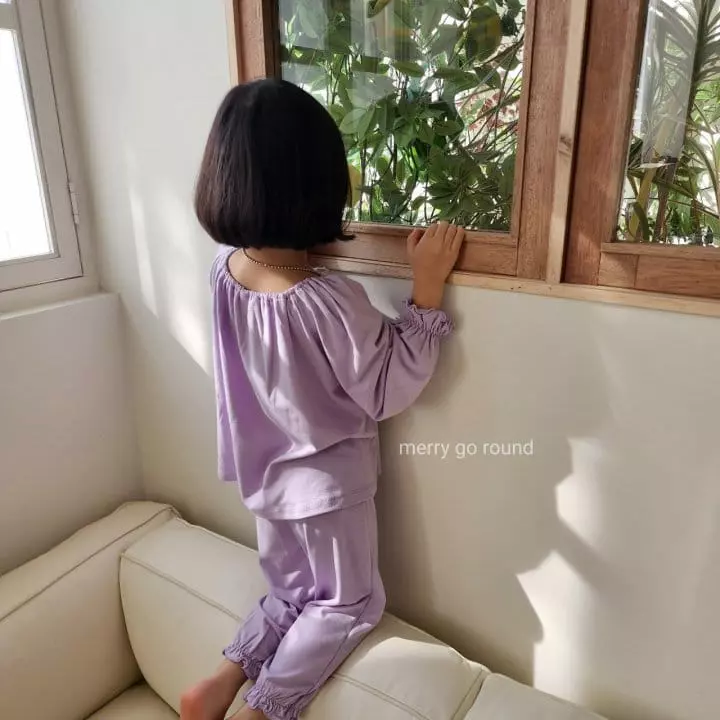 Merry Go Round - Korean Children Fashion - #todddlerfashion - Ribbon Pajama Set - 4