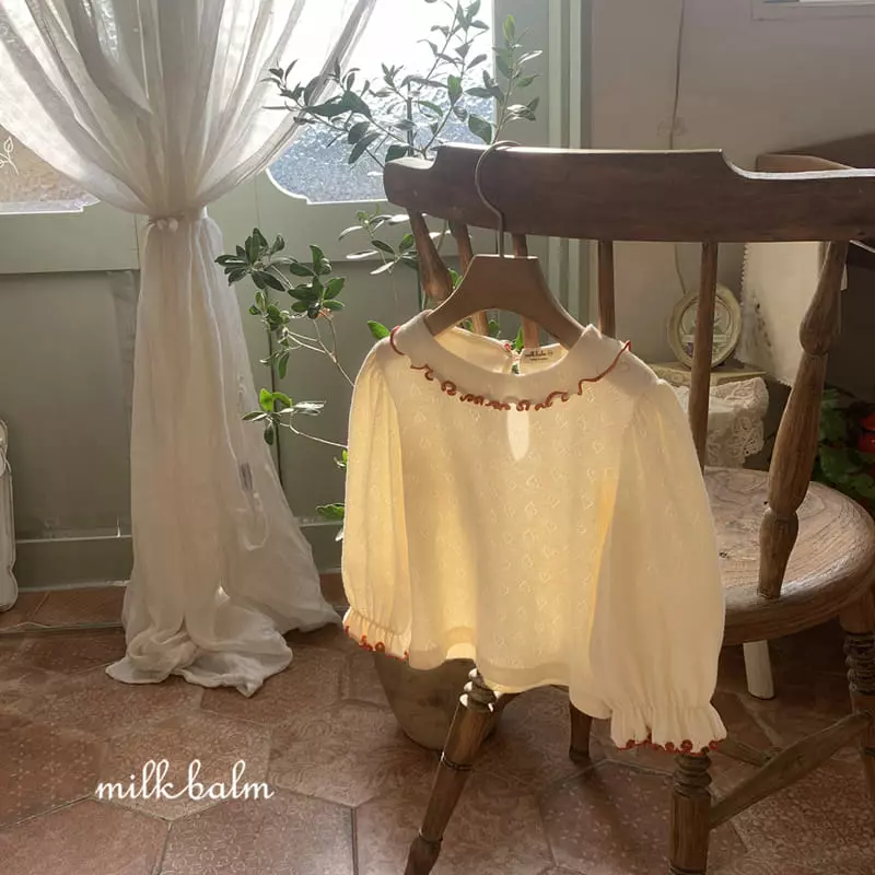 Milk Balm - Korean Children Fashion - #childofig - Milk Eyelet Tee - 5