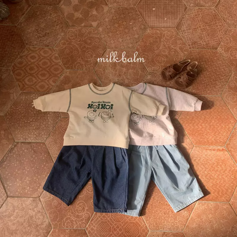 Milk Balm - Korean Children Fashion - #kidsshorts - Pan Cake Top Bottom Set - 2