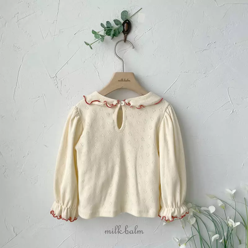 Milk Balm - Korean Children Fashion - #kidsstore - Milk Eyelet Tee - 11