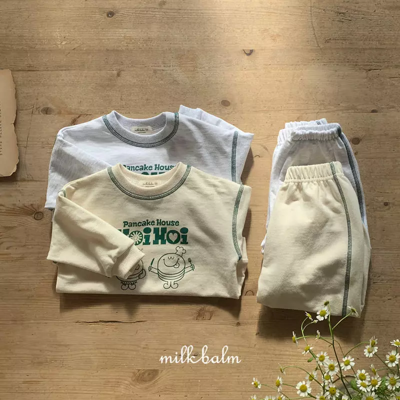 Milk Balm - Korean Children Fashion - #kidsstore - Pan Cake Top Bottom Set - 3