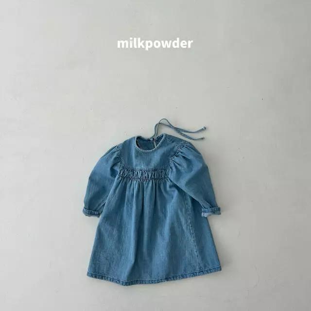 Milk Powder - Korean Children Fashion - #kidzfashiontrend - Indi Denim One-piece - 4