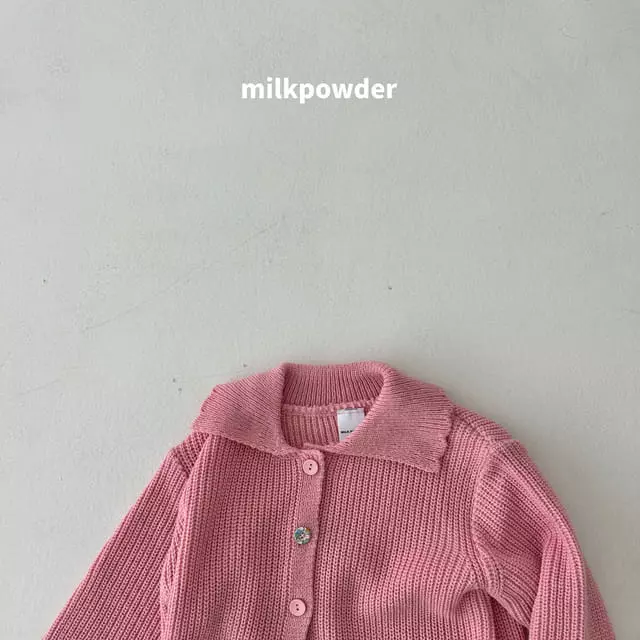 Milk Powder - Korean Children Fashion - #childrensboutique - Collar Knit Cardigan - 9