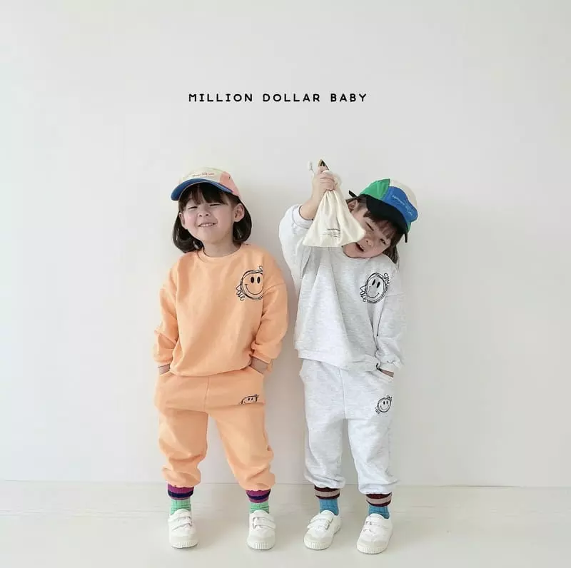 Million Dollar Baby - Korean Children Fashion - #discoveringself - Smile Love Top Bottom Set - 6