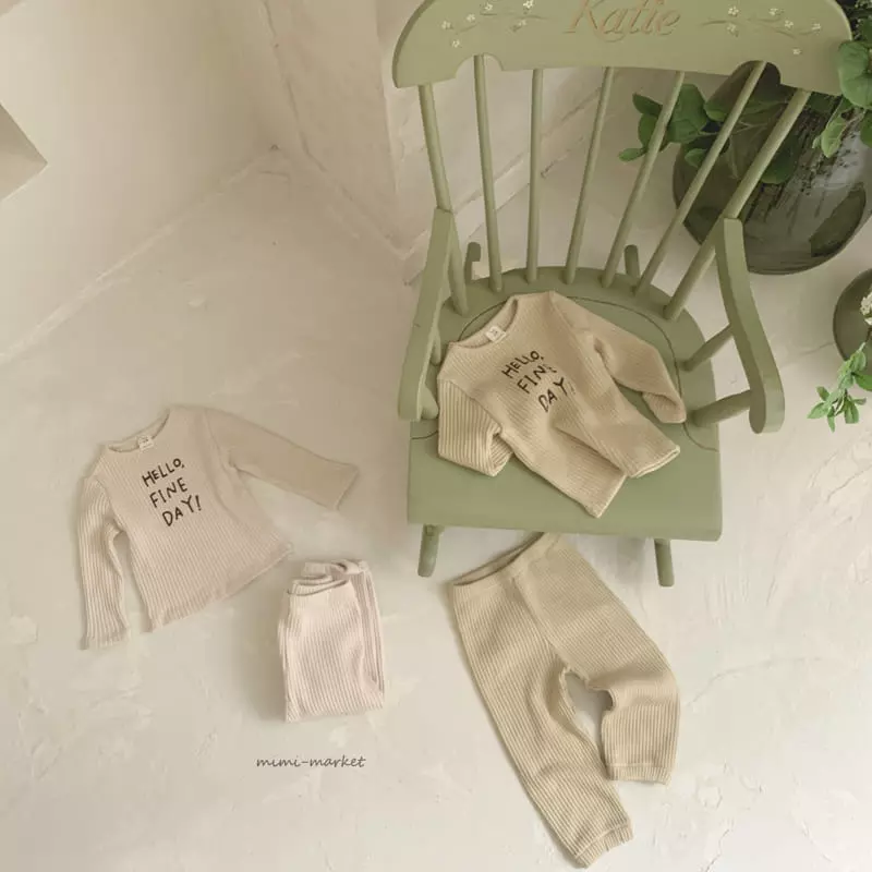Mimi Market - Korean Baby Fashion - #babyboutique - Hello Top Bottom Set - 10