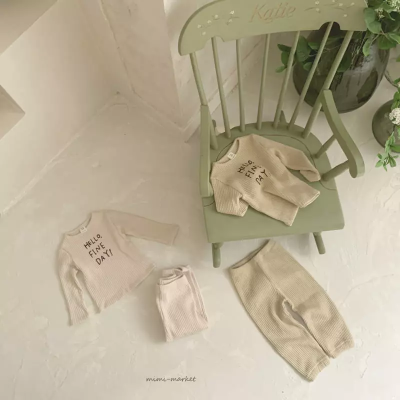 Mimi Market - Korean Baby Fashion - #babyboutique - Hello Top Bottom Set - 9