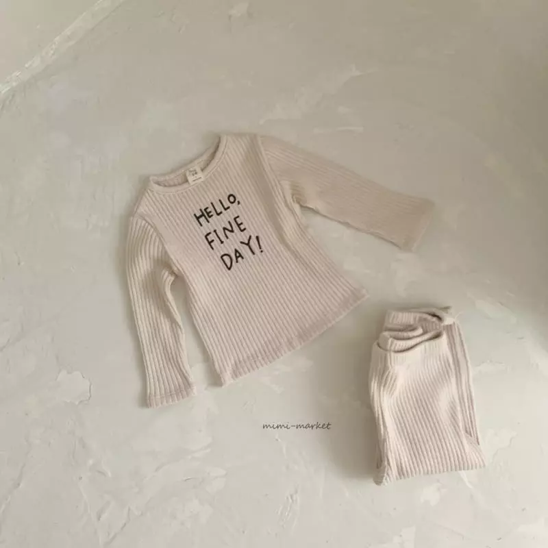 Mimi Market - Korean Baby Fashion - #babyclothing - Hello Top Bottom Set - 12