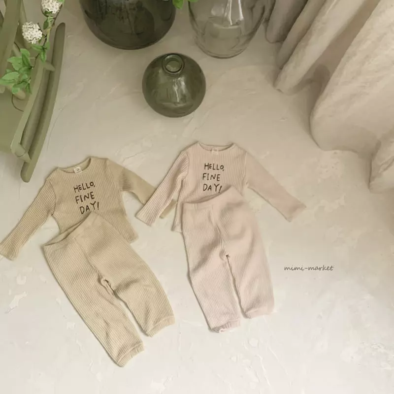 Mimi Market - Korean Baby Fashion - #babyoninstagram - Hello Top Bottom Set - 2