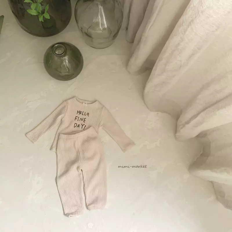 Mimi Market - Korean Baby Fashion - #babyootd - Hello Top Bottom Set - 4