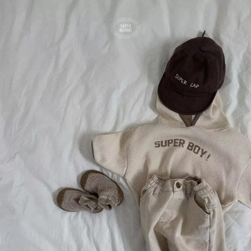 Mini Robe - Korean Baby Fashion - #babyboutique - Bebe Waffle Hoody Tee - 7