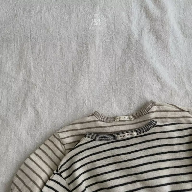 Mini Robe - Korean Baby Fashion - #babyboutique - Bebe Organic Stripes Top Bottom Set - 5