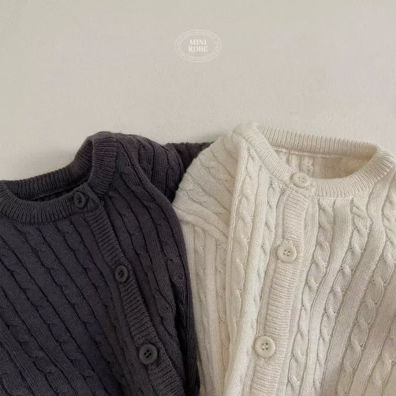 Mini Robe - Korean Baby Fashion - #babyclothing - Bebe Twist Knit Cardigan - 4