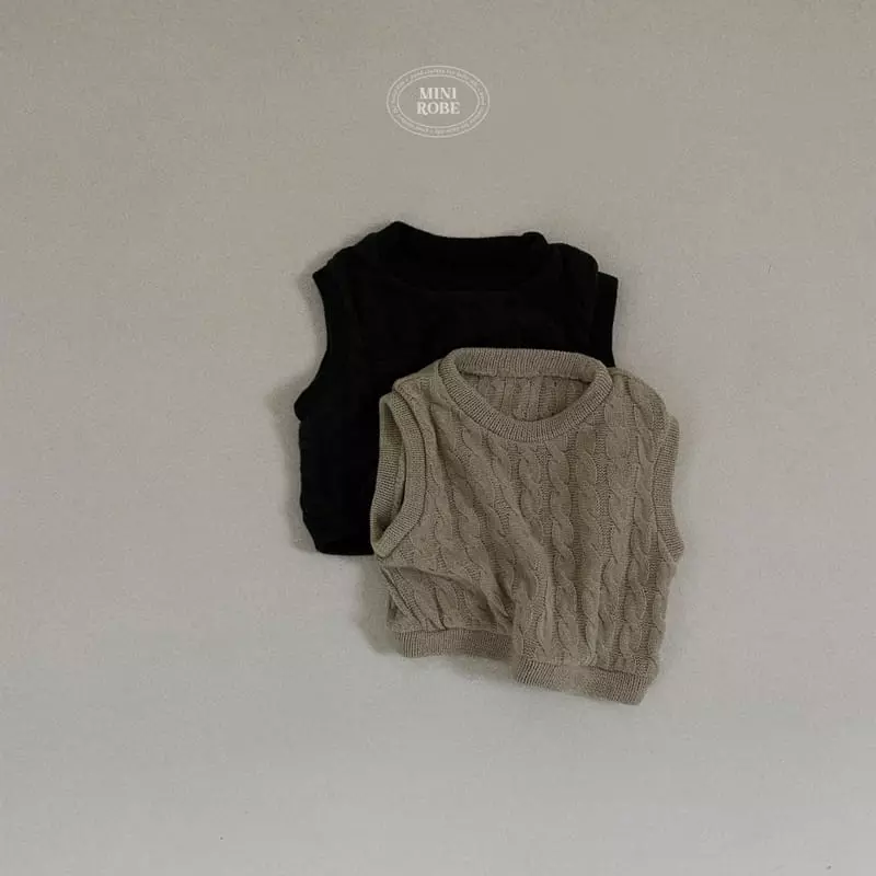 Mini Robe - Korean Baby Fashion - #babyfashion - Bebe Twist Knit Vest - 11