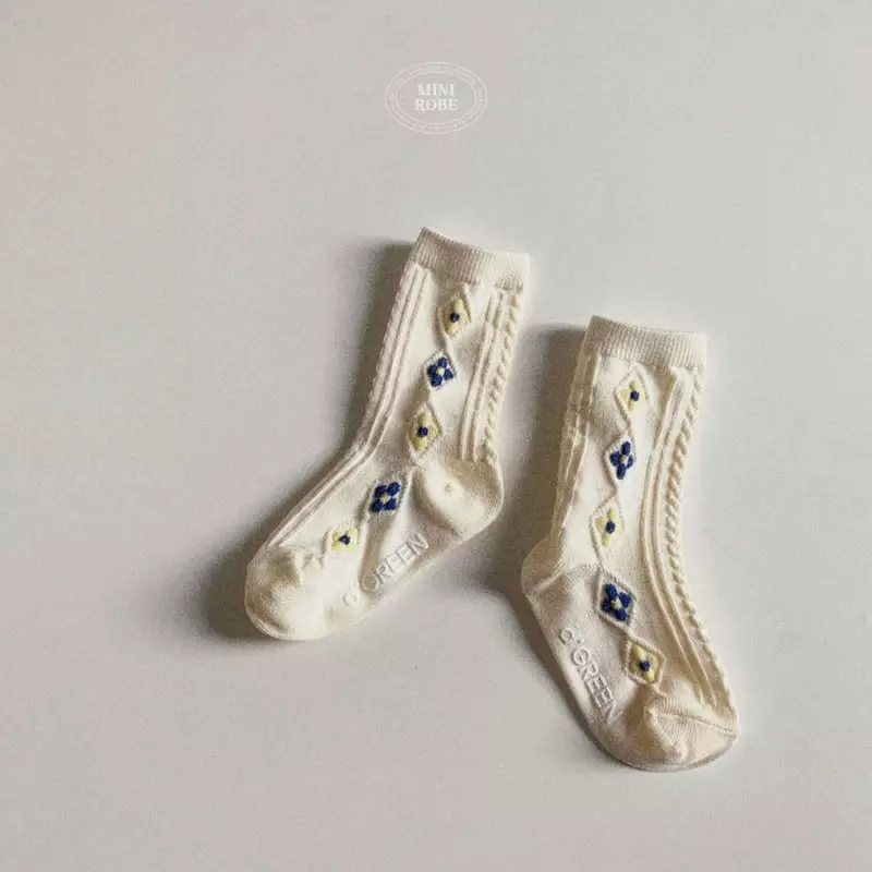 Mini Robe - Korean Baby Fashion - #babyoninstagram - Flower Socks - 6