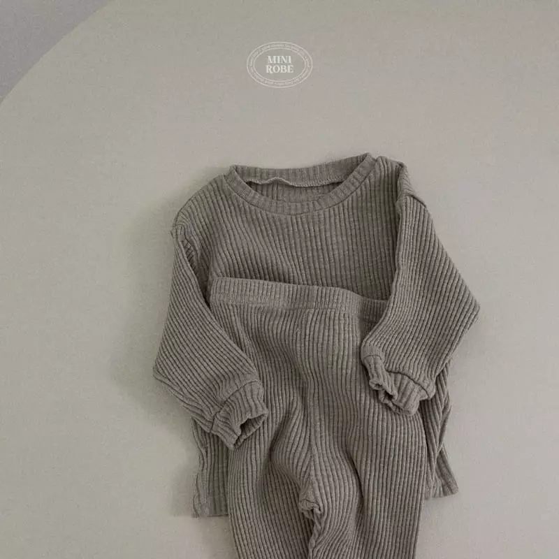 Mini Robe - Korean Baby Fashion - #babyoutfit - Bebe Modal Top Bottom Set - 3