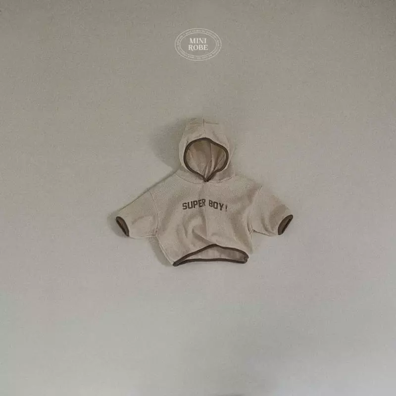 Mini Robe - Korean Baby Fashion - #babyoutfit - Bebe Waffle Hoody Tee - 2
