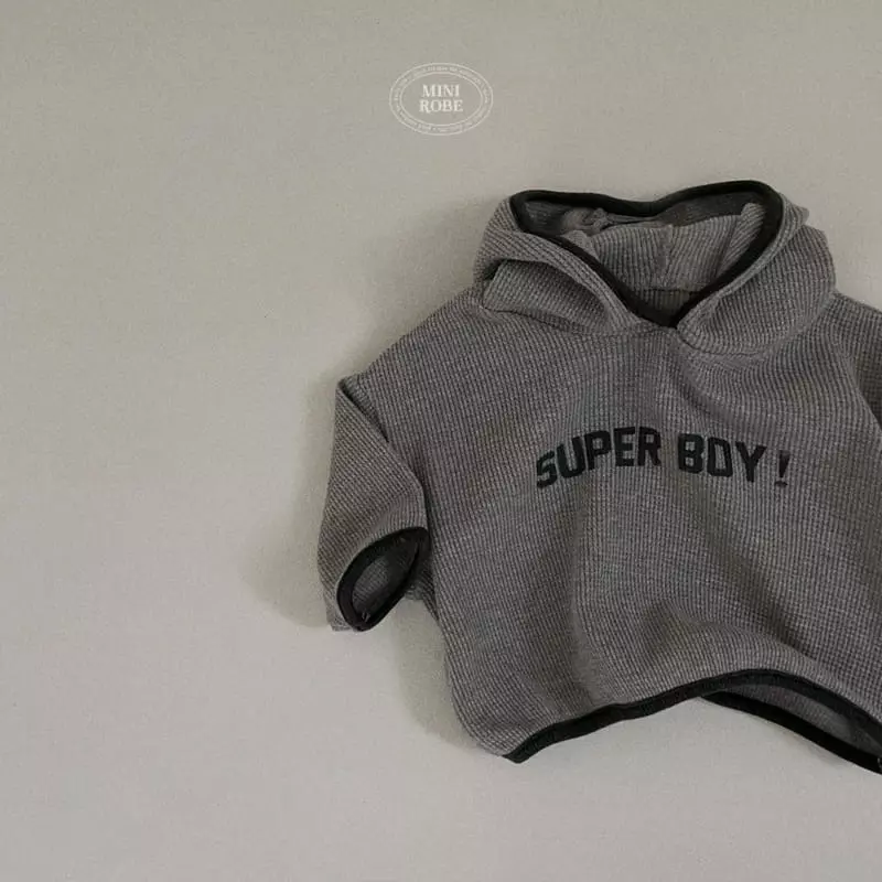 Mini Robe - Korean Baby Fashion - #babywear - Bebe Waffle Hoody Tee - 3