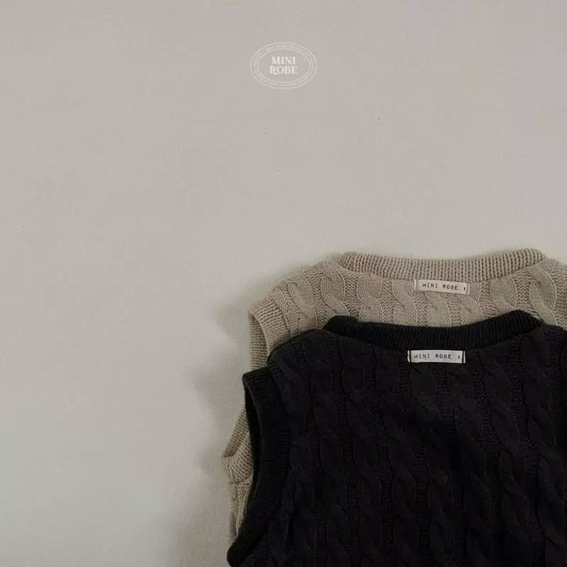 Mini Robe - Korean Baby Fashion - #babyoutfit - Bebe Twist Knit Vest - 4