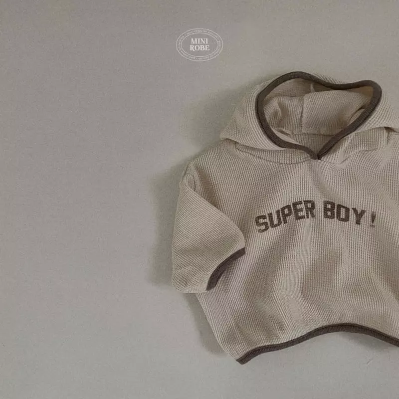 Mini Robe - Korean Baby Fashion - #babywear - Bebe Waffle Hoody Tee - 4