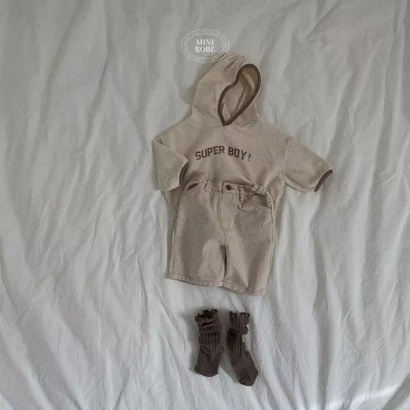 Mini Robe - Korean Baby Fashion - #smilingbaby - Bebe Waffle Hoody Tee - 6
