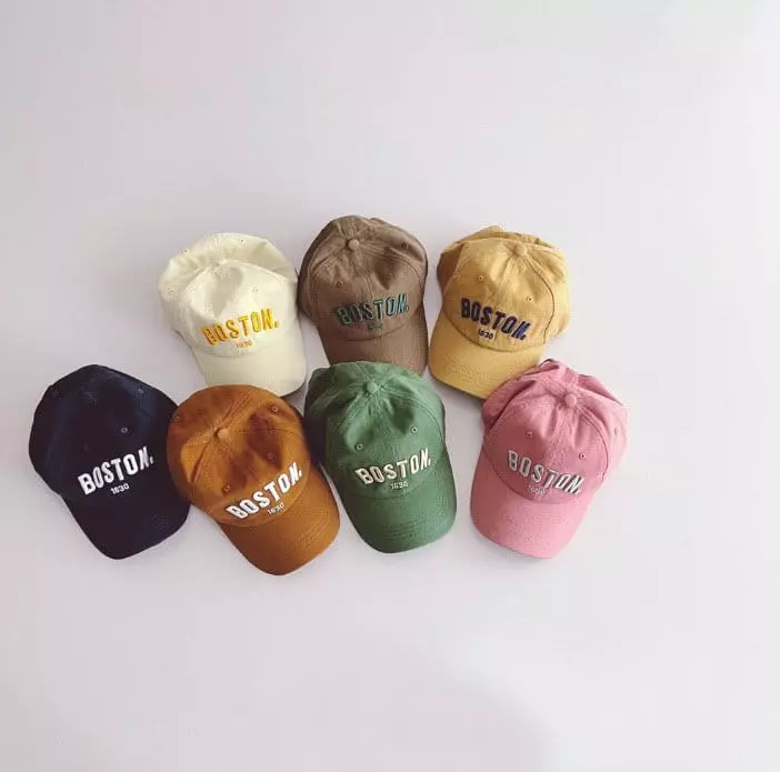 Miso - Korean Children Fashion - #kidsshorts - Embrodiery Boston Cap 50~54cm
