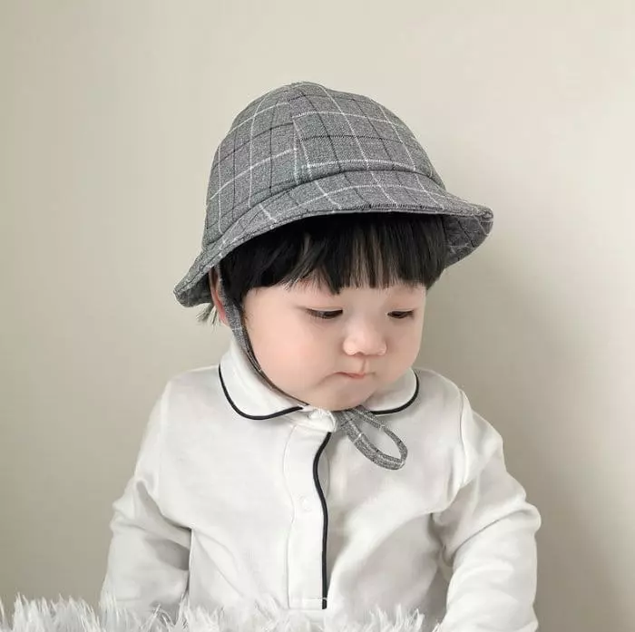 Miso - Korean Children Fashion - #littlefashionista - Bebe Check Bucket Hat - 3