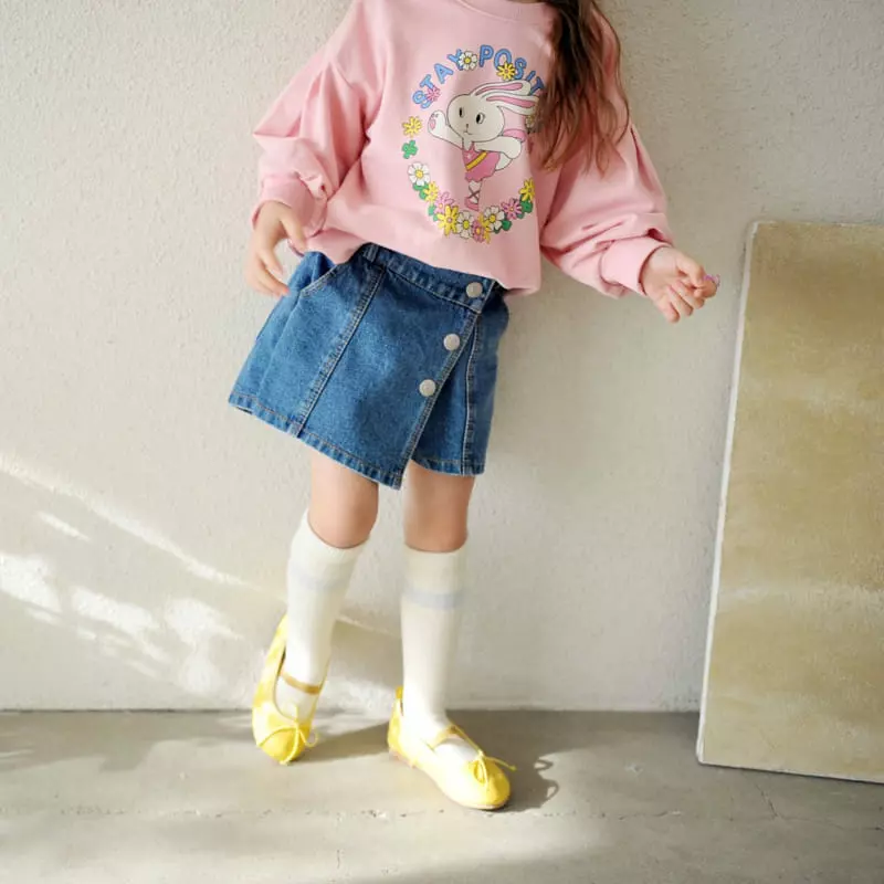 Momo Ann - Korean Children Fashion - #childrensboutique - Denim Wrap Shorts - 2