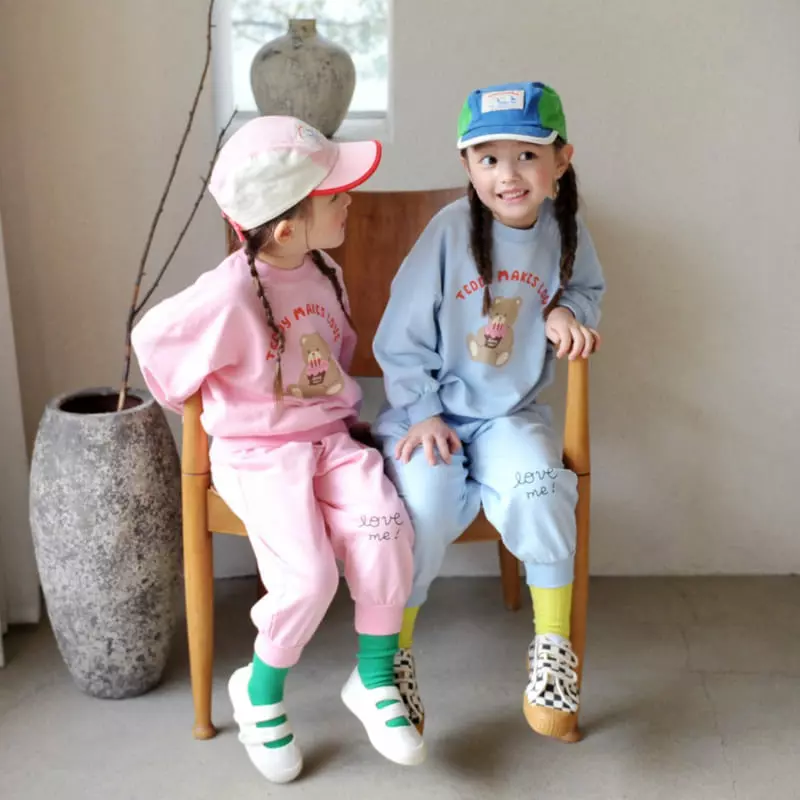 Momo Ann - Korean Children Fashion - #prettylittlegirls - Teddy Top Bottom Set - 2