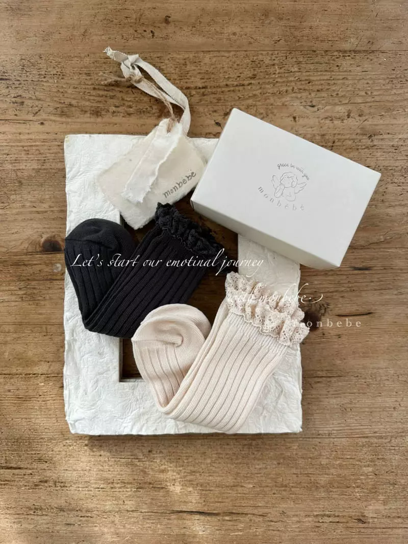 Monbebe - Korean Baby Fashion - #smilingbaby - Lace Knee Socks Set - 4