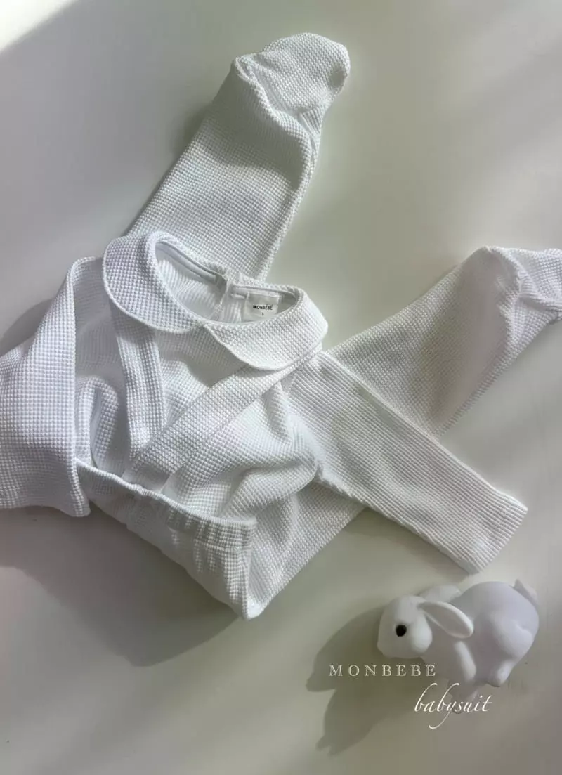 Monbebe - Korean Baby Fashion - #babyboutique - Waffle Collar Bodysuit - 12