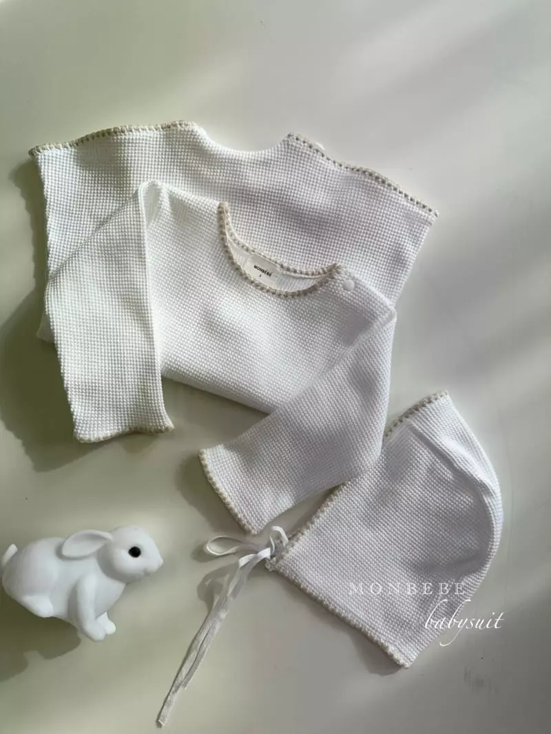 Monbebe - Korean Baby Fashion - #babyclothing - Mello Waffle Bodysuit - 3