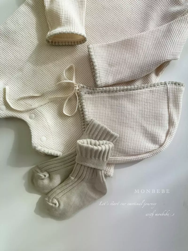 Monbebe - Korean Baby Fashion - #babyfever - Mello Waffle Bodysuit - 5