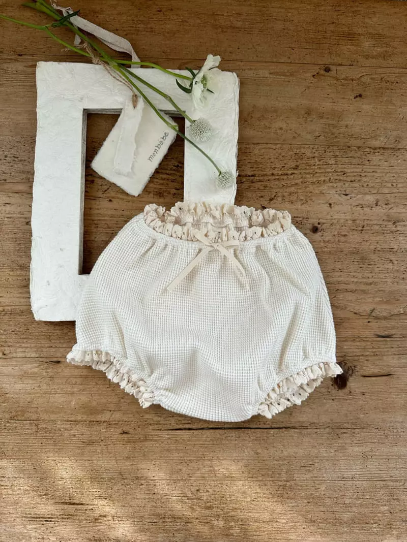 Monbebe - Korean Baby Fashion - #babylifestyle - Bebe Waffle Lace Bloomer - 3