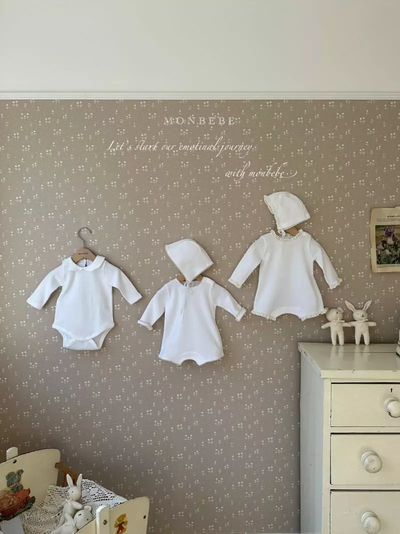 Monbebe - Korean Baby Fashion - #babygirlfashion - Waffle Collar Bodysuit - 4