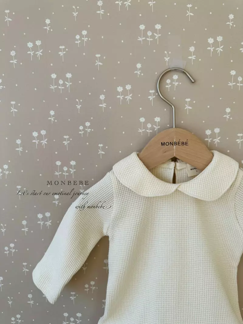 Monbebe - Korean Baby Fashion - #babyoutfit - Waffle Collar Bodysuit - 7