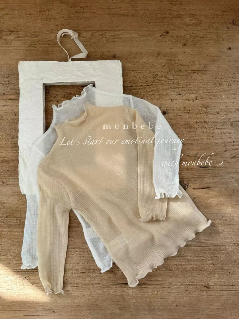 Monbebe - Korean Baby Fashion - #babyoutfit - Rib Slim Turtleneck Tee - 2