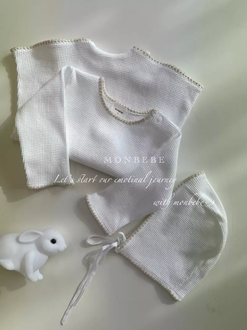 Monbebe - Korean Baby Fashion - #babyoutfit - Mello Waffle Bodysuit - 11
