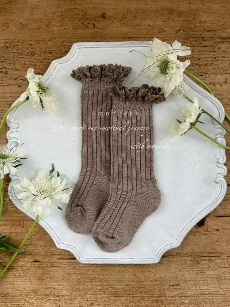 Monbebe - Korean Baby Fashion - #onlinebabyboutique - Lace Knee Socks Set