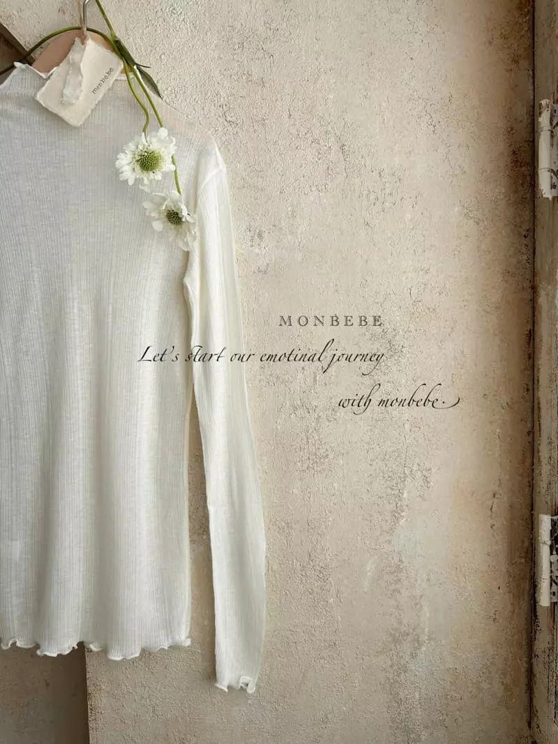 Monbebe - Korean Women Fashion - #vintagekidsstyle - Mom Rib Slim Turtleneck TEe - 2