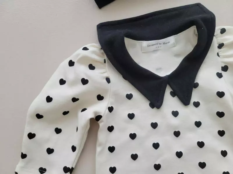 Moran - Korean Baby Fashion - #babyfashion - Mini Heart Bodysuit Set - 6