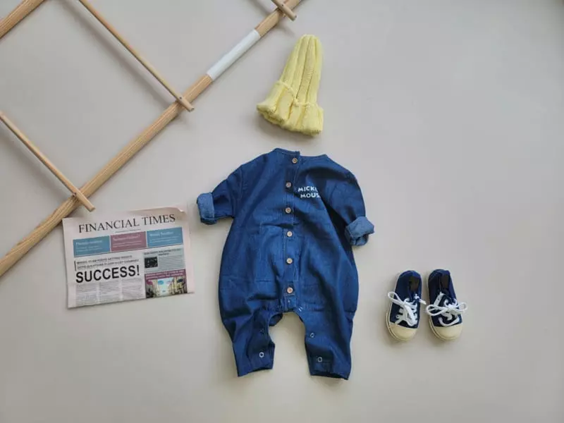Moran - Korean Baby Fashion - #babyfever - Denim Mickey Bodysuit - 2